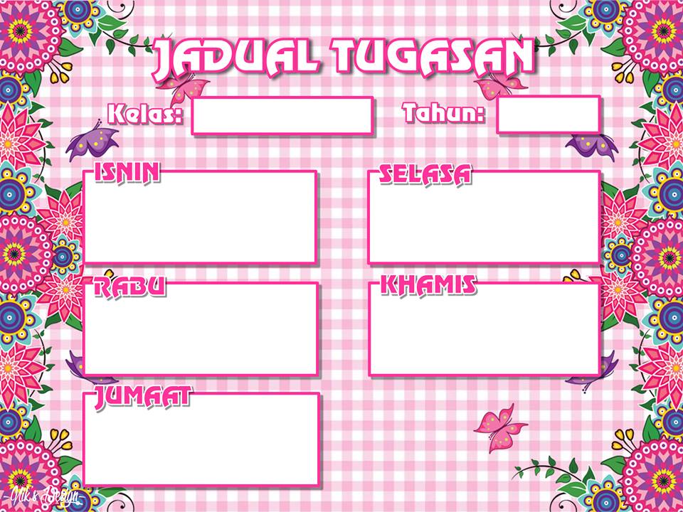 Template Jadual Waktu Kosong Boleh Edit