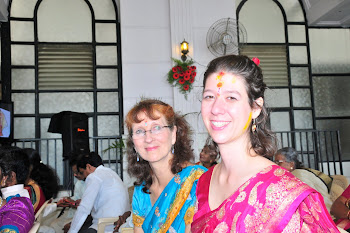 Susan and daughter at wedding, Bengaloru, India