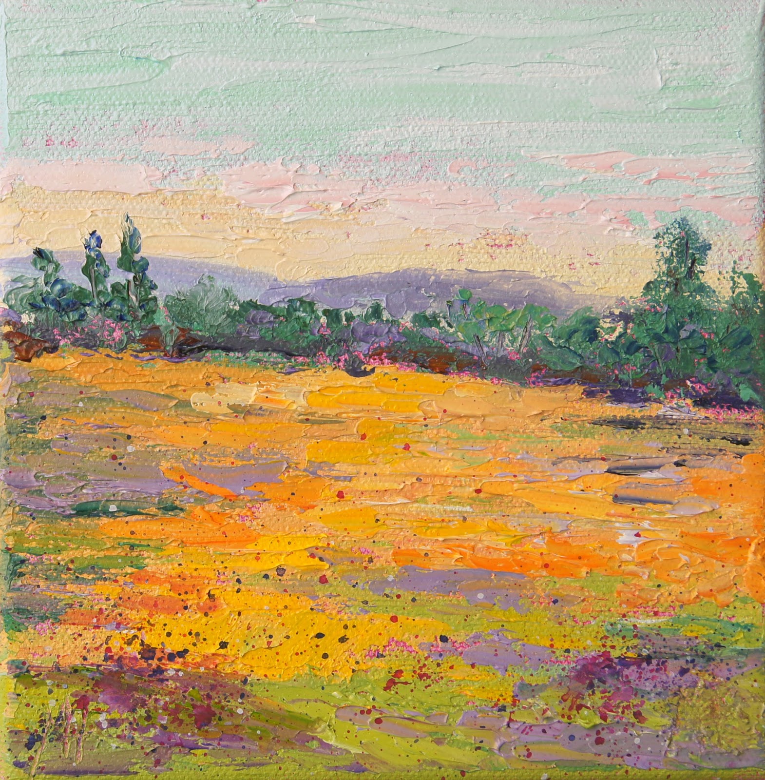 Palette Knife Painters, International Summer Meadow, Provence