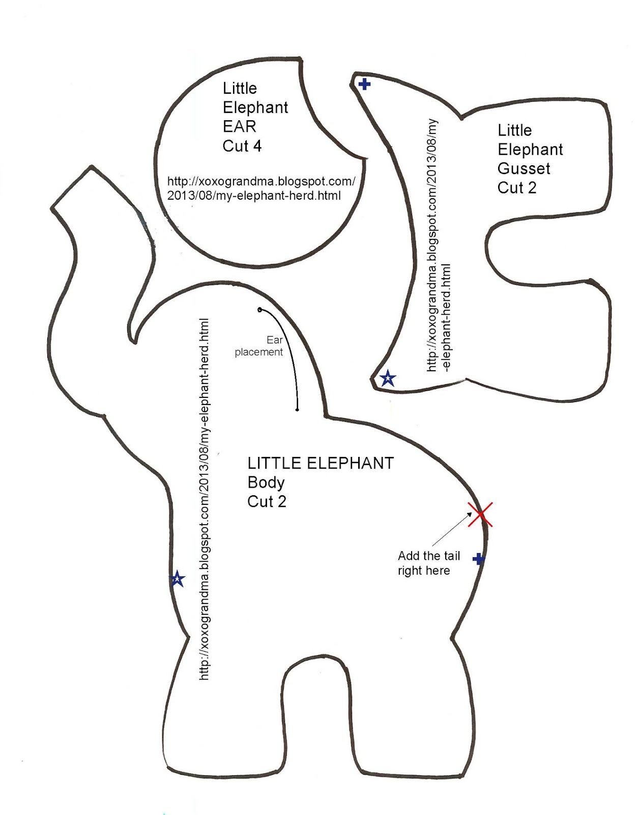 Printable Elephant Sewing Pattern - Printable World Holiday