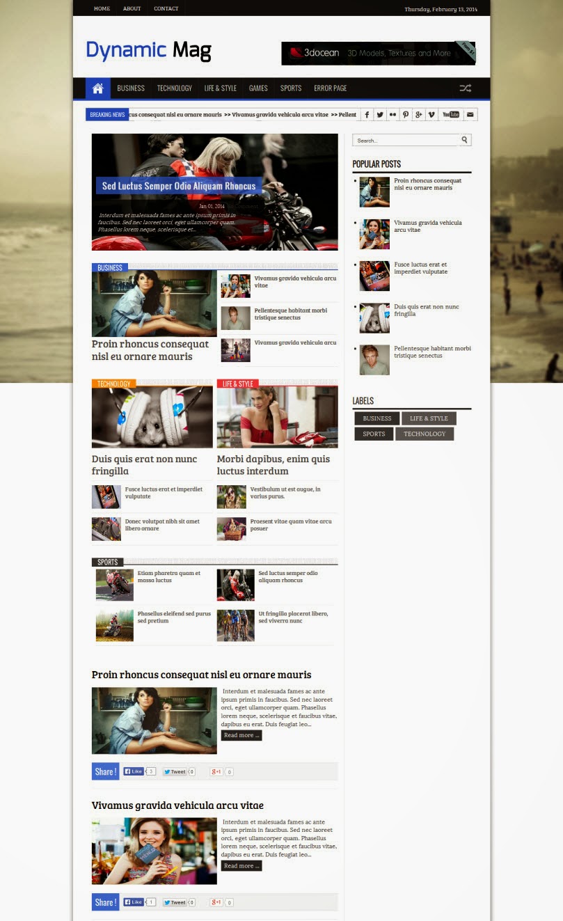 Dynamic Mag Responsive Blogger Template | King Gecko Template