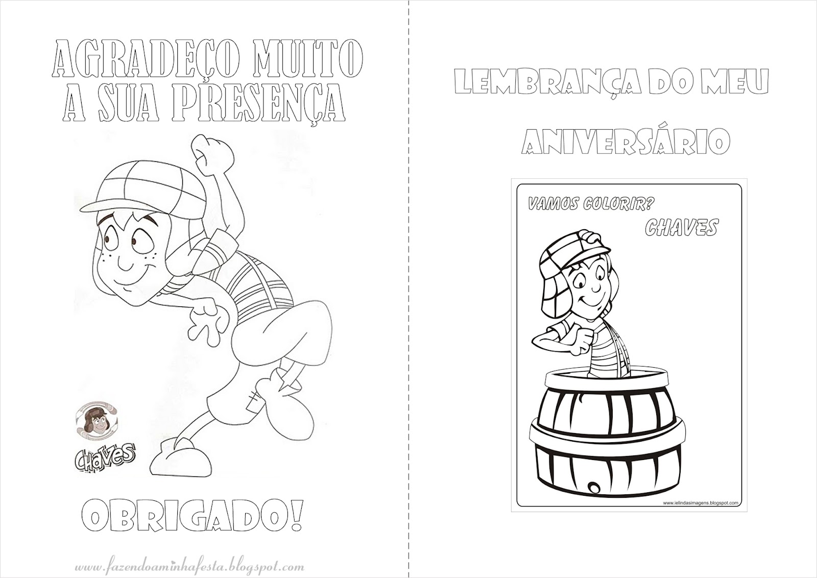 Fazendo a Nossa Festa - Colorir: Imagens para Colorir do Chaves e sua Turma!