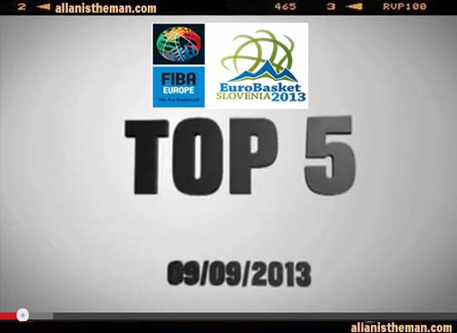 FIBA EuroBasket 2013 Top 5 Plays: September 9 (VIDEO)