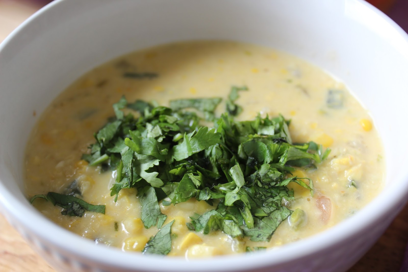 Sweet Corn Chowder with Poblanos and Shrimp | Runaway Apricot