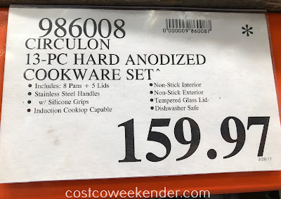 Deal for the Circulon 13 piece Hard-Anodized Cookware Set at Costco