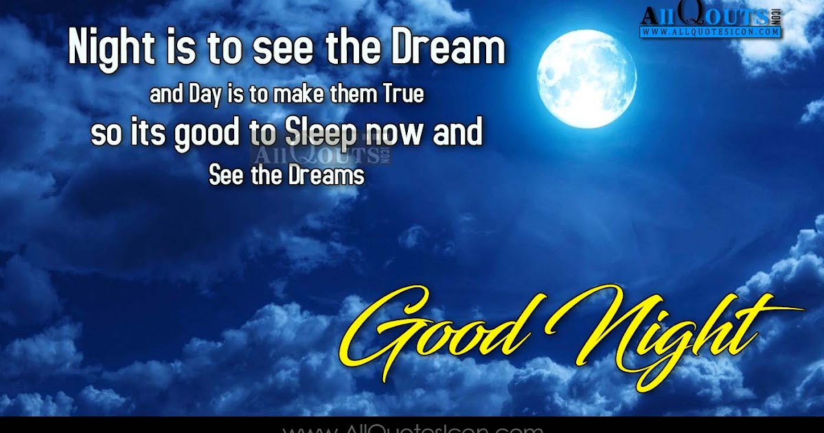 Good Night Quotes Wishes and Greetings English Quotes with Images