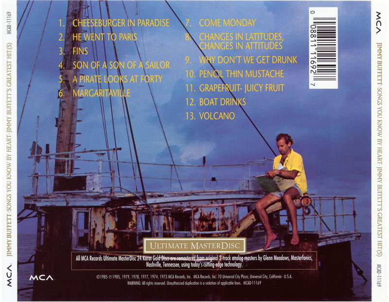 ENTRE MUSICA JIMMY BUFFETT Songs you know by heart (1985)