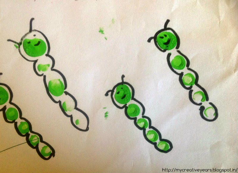 Caterpillar Finger Painting