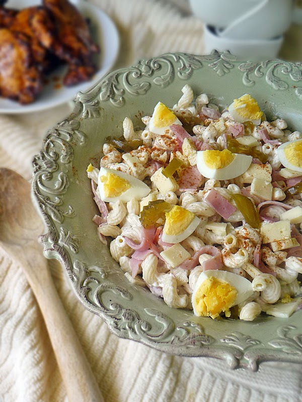 Macaroni Salad with Ham and Cheese | by Life Tastes Good is such a treat! This is comfort food for the summer! #Pasta #Salad #Summer