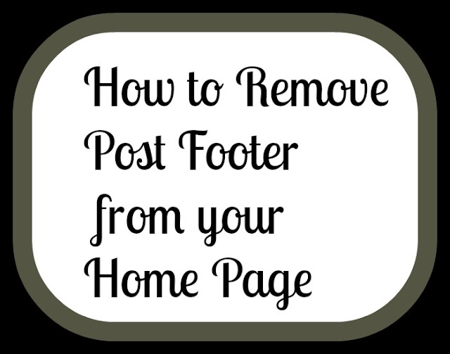 Remove post footer from your home page