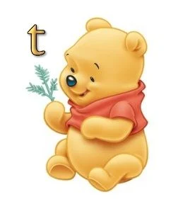 Abecedario de Winnie the Pooh Bebé. Winnie the Pooh Baby with Alphabet.