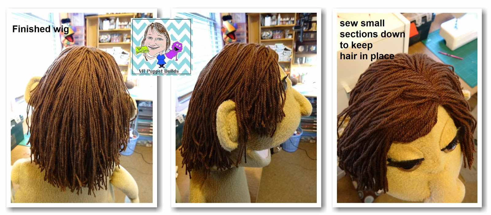 VR Puppet Builds Making yarn hair for puppets