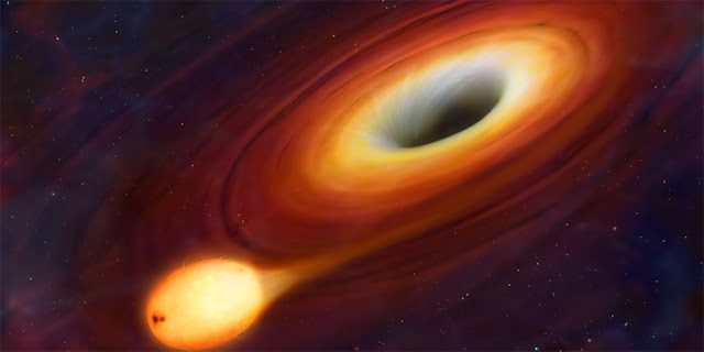 buraco negro engolindo uma estrela