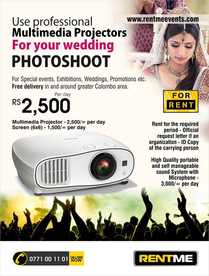 RENTME is for corporate events, seminars, launches, wedding and promotional activities. We have wide range of latest very Multimedia equipments including multimedia projectors, Laptops, Personal Computers, LED TVs, Screens etc. Also we have wide range of office equipments including Photocopiers, Color Printers, Laser Fax machines etc for rent. We can rent event promotional equipments like Pop-up Stand, X-Stand, Backdrops etc.  Contact us for Short term and Long term rentals.  For more information  info@rentmeevents.com
