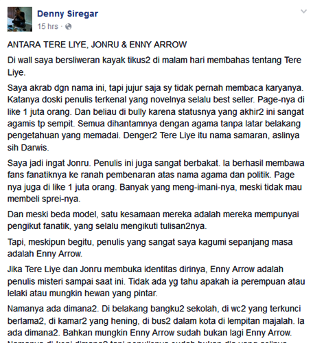 Membaca Novel Enny Arrow