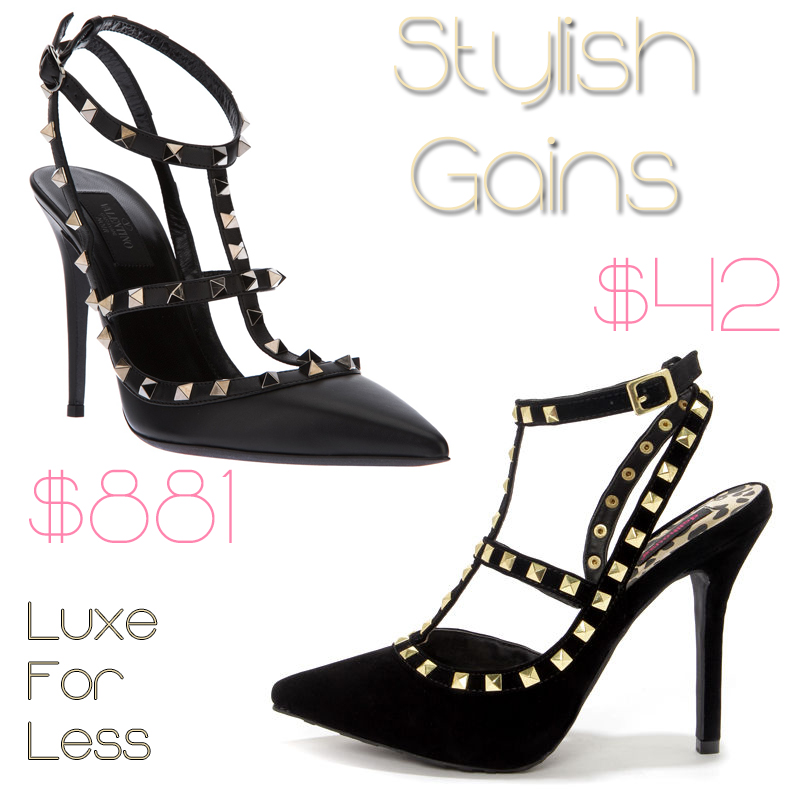 Stylish Gains: Luxe For Less: Studded Ankle Strap Heels