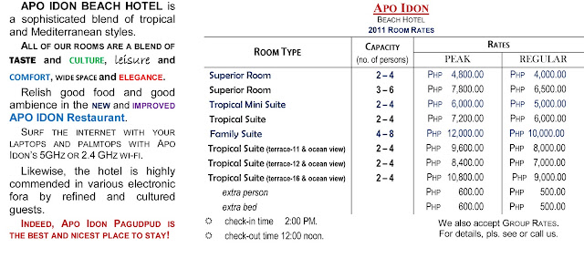 Apo Idon Room Rates Apo Idon Room Rates