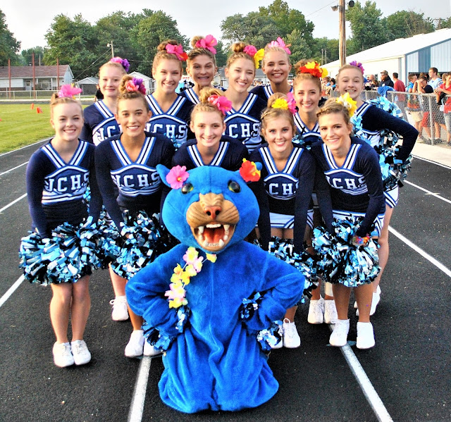 HOME OF THE JERSEY PANTHERS Cheerleaders/Blue Crew/Mascot