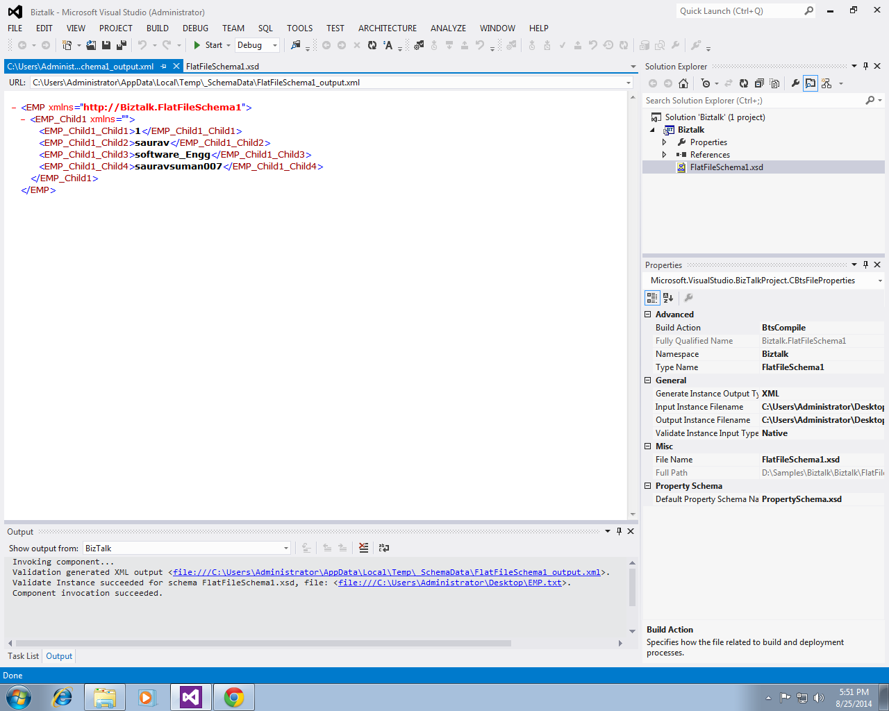 To Saurav Suman's Blog. Creating a flat file schema through a