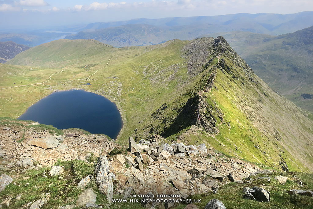 Striding Edge, Helvellyn, walk, hike, route, Patterdale, Glenridding, Ullswater, Lake District