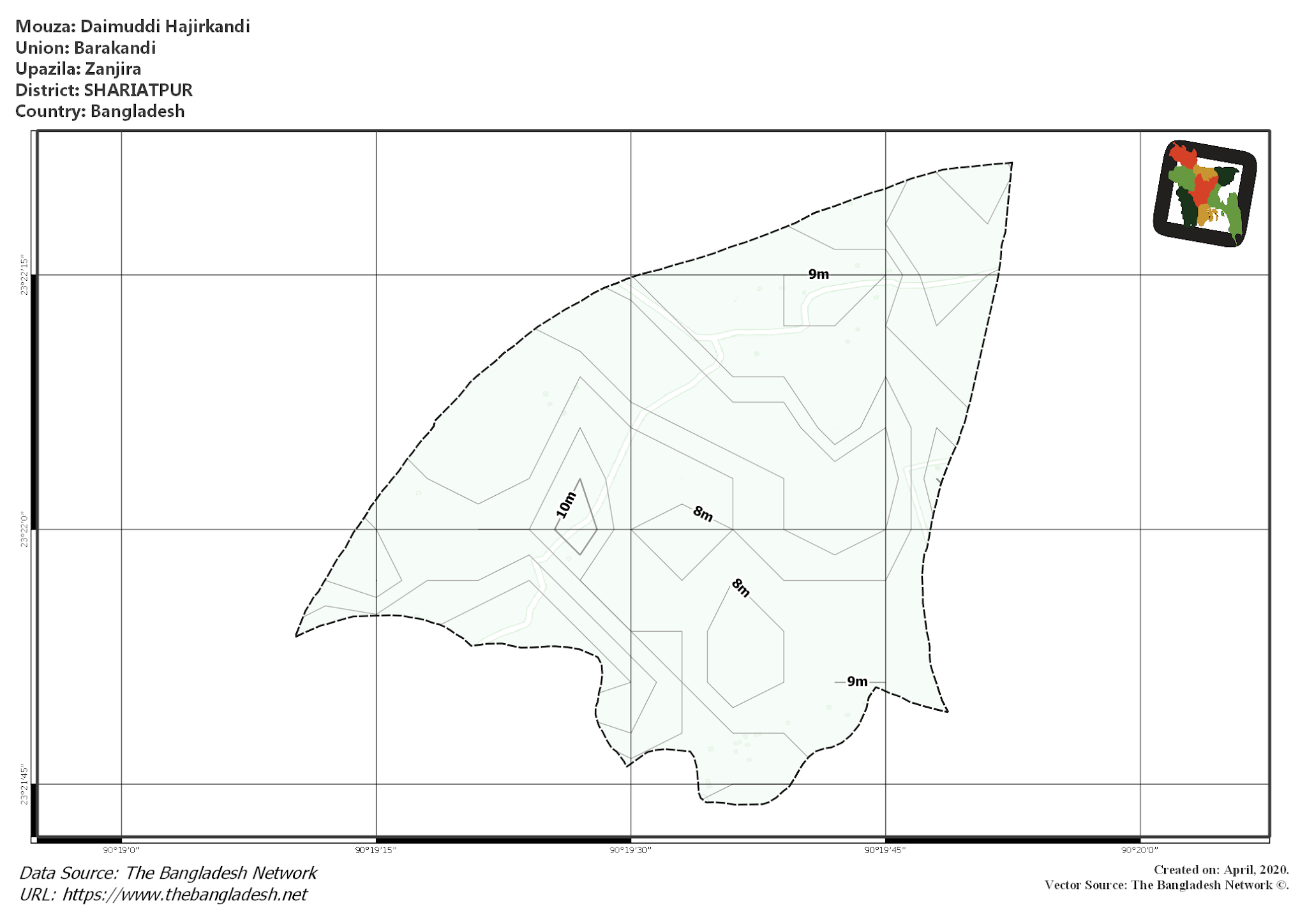 Map of Daimuddi Hajirkandi Mouza of Zanjira Upazila, SHARIATPUR Map of Daimuddi Hajirkandi Mouza of Zanjira Upazila, SHARIATPUR, Bangladesh.