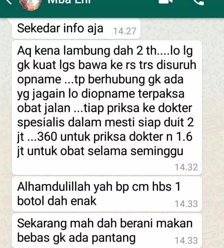 pengalaman orang yang memiliki penyakit asam lambung &  sudah minum british propolis dan sudah merasakan manfaat yang sangat besar untuk kesehatannya