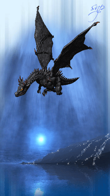 Gambar Animasi Bergerak Terbaru: Naga terbang