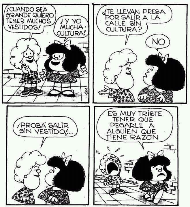 Las migas me persiguen Mafalda Vestidos, cultura y razon