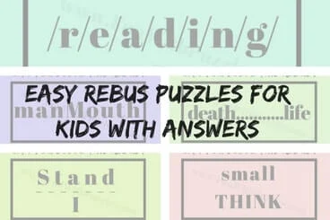 Easy Rebus Puzzles for Kids and Answers | Puzzles in English