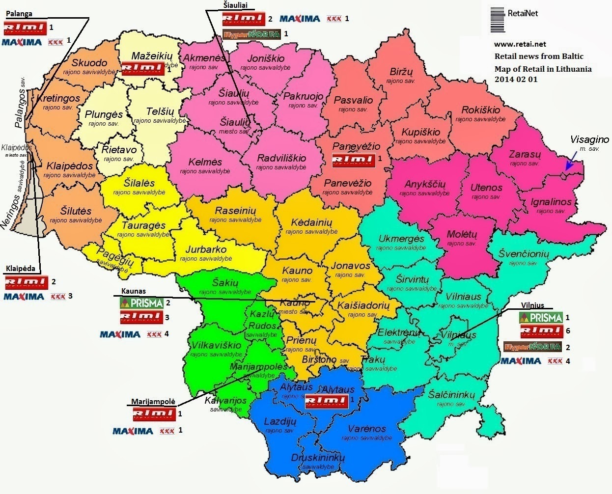 Карта ритейл. Карта до 2014 года. retail map. maxima литва magazini razpolozenie na karte.