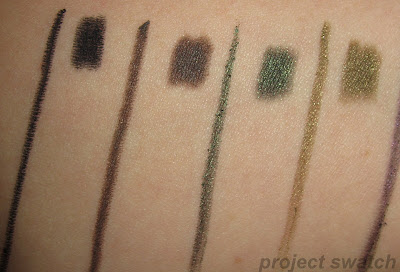 Deepest Black, Bold Brown, Daring Green, Fierce Blue, Intense Olive swatches