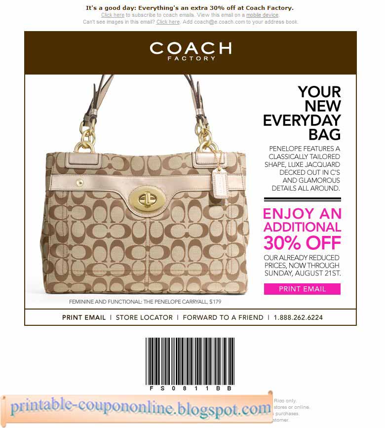 Coach online coupon code october 2018