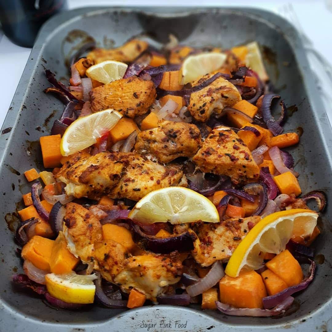 Cajun Chicken Tray Bake Healthy Recipe Sugar Pink Food Healthy