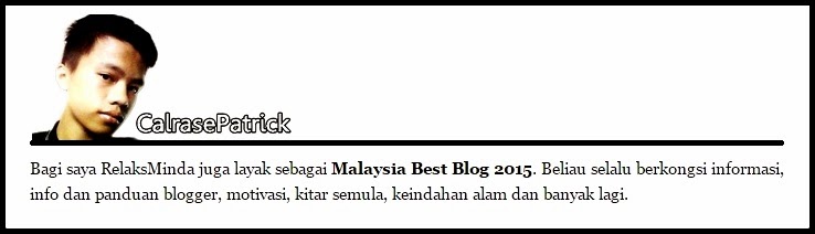 Blog Relaks Minda - Malaysia Best Blog 2015