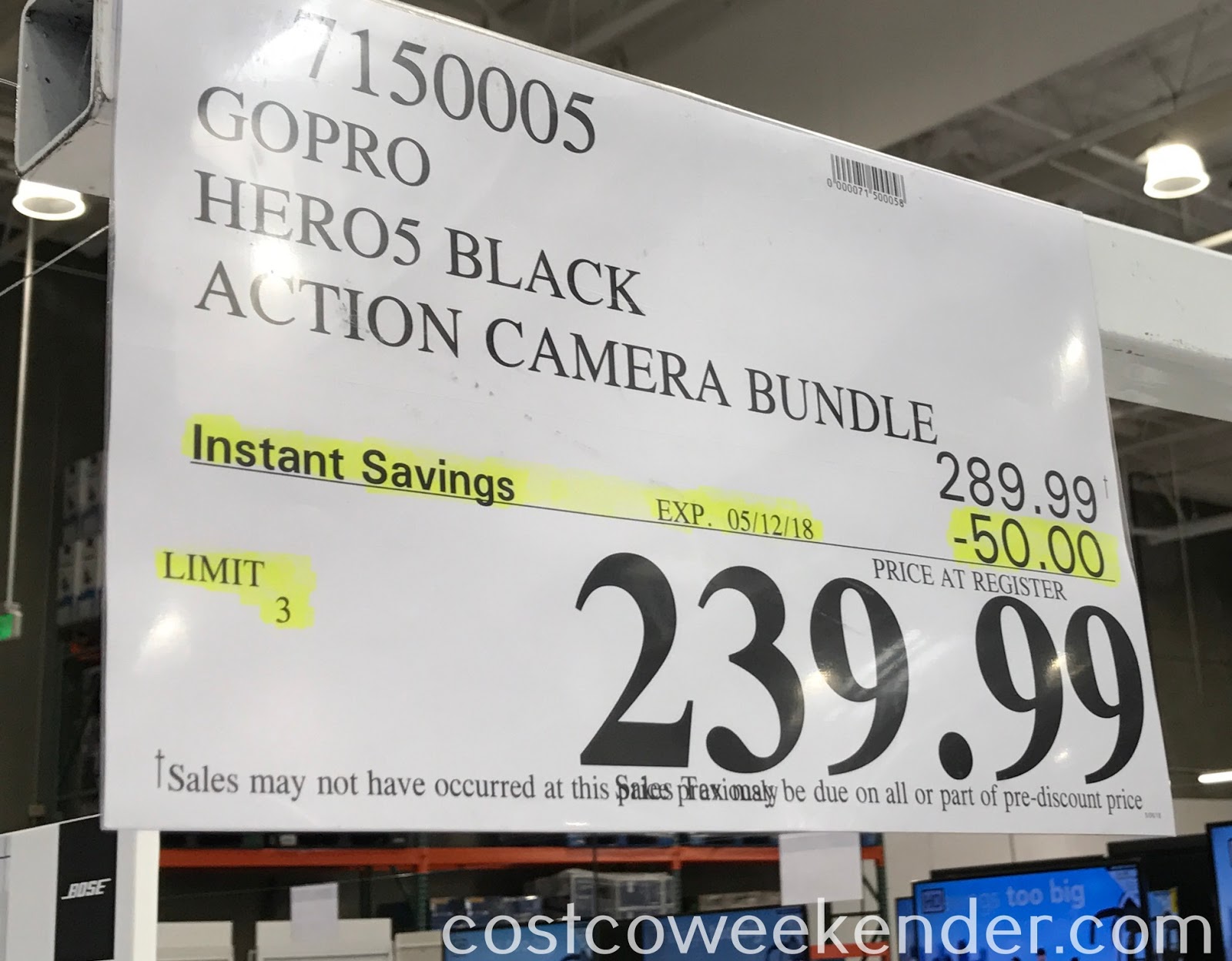 GoPro Hero5 Black Camera Bundle Costco Weekender