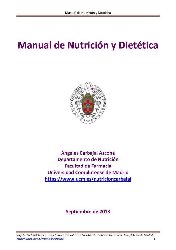 Manual de nutrición y dietética Ángeles