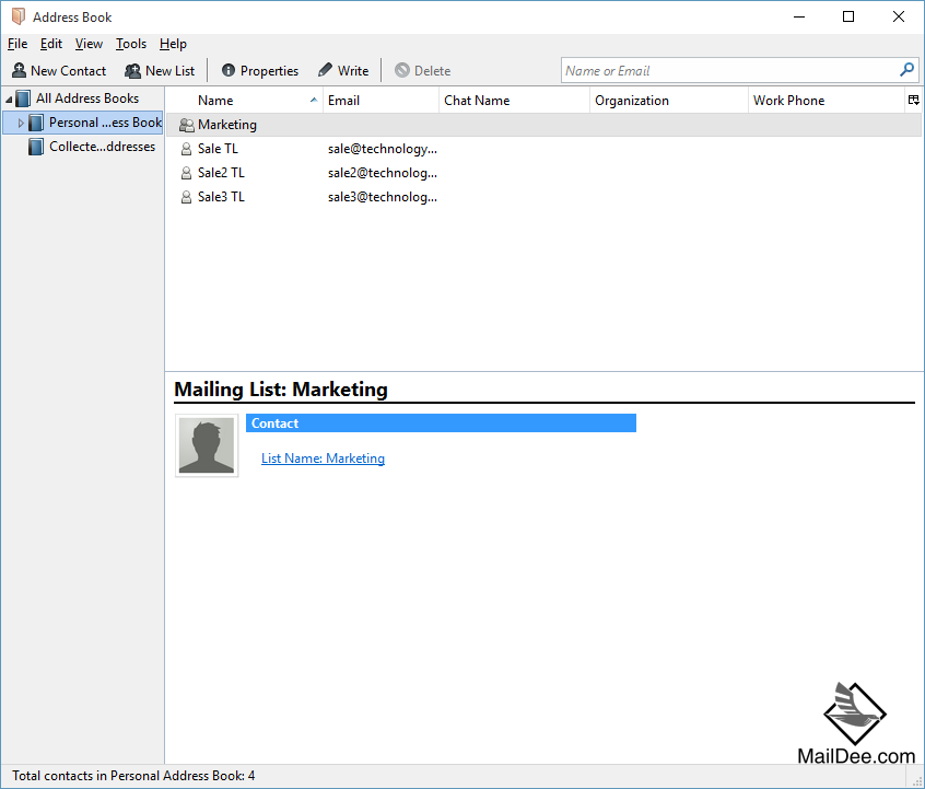 Technology Land Co., Ltd. [Thunderbird] วิธีลบรายชื่อใน Address Book