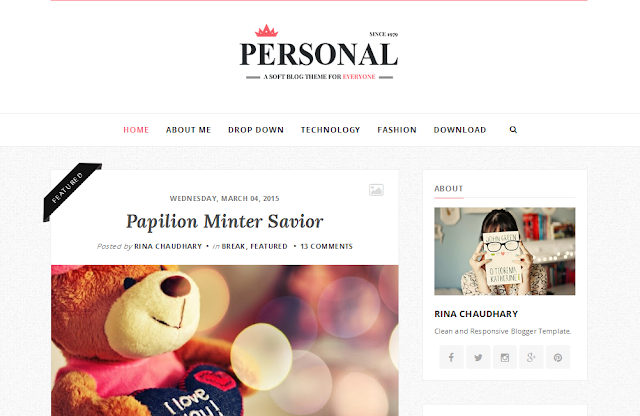 Personal Blogger Template