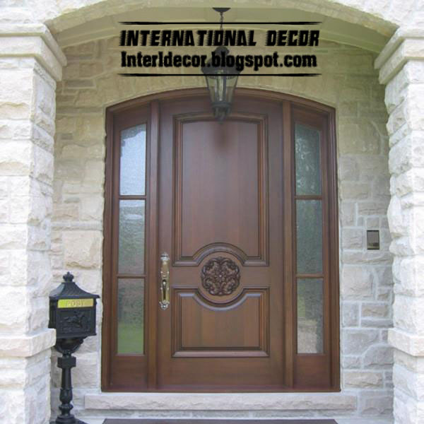 Classic wood doors designs, colors, wood doors with glass sides