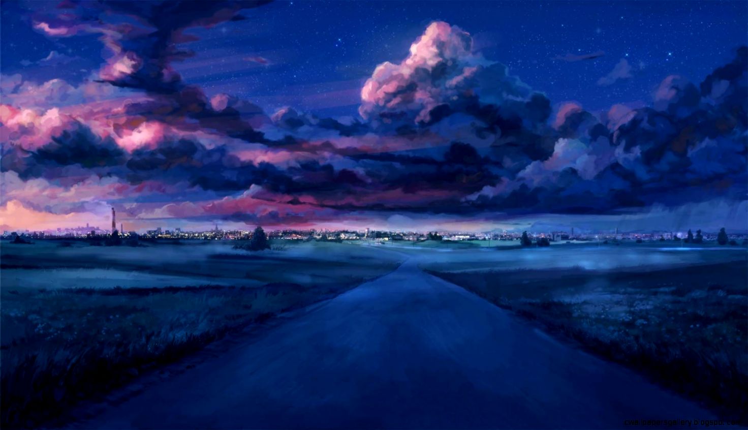 Anime Night Sky PC Wallpaper