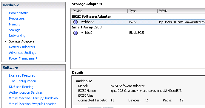 impossibile eseguire la scansione diretta del sottosistema scsi di vmkernel per nuovi dispositivi