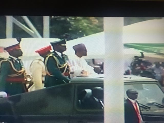 Nigeria's New President, Muhammadu Buhari Rides In The Presidential G-Wagon