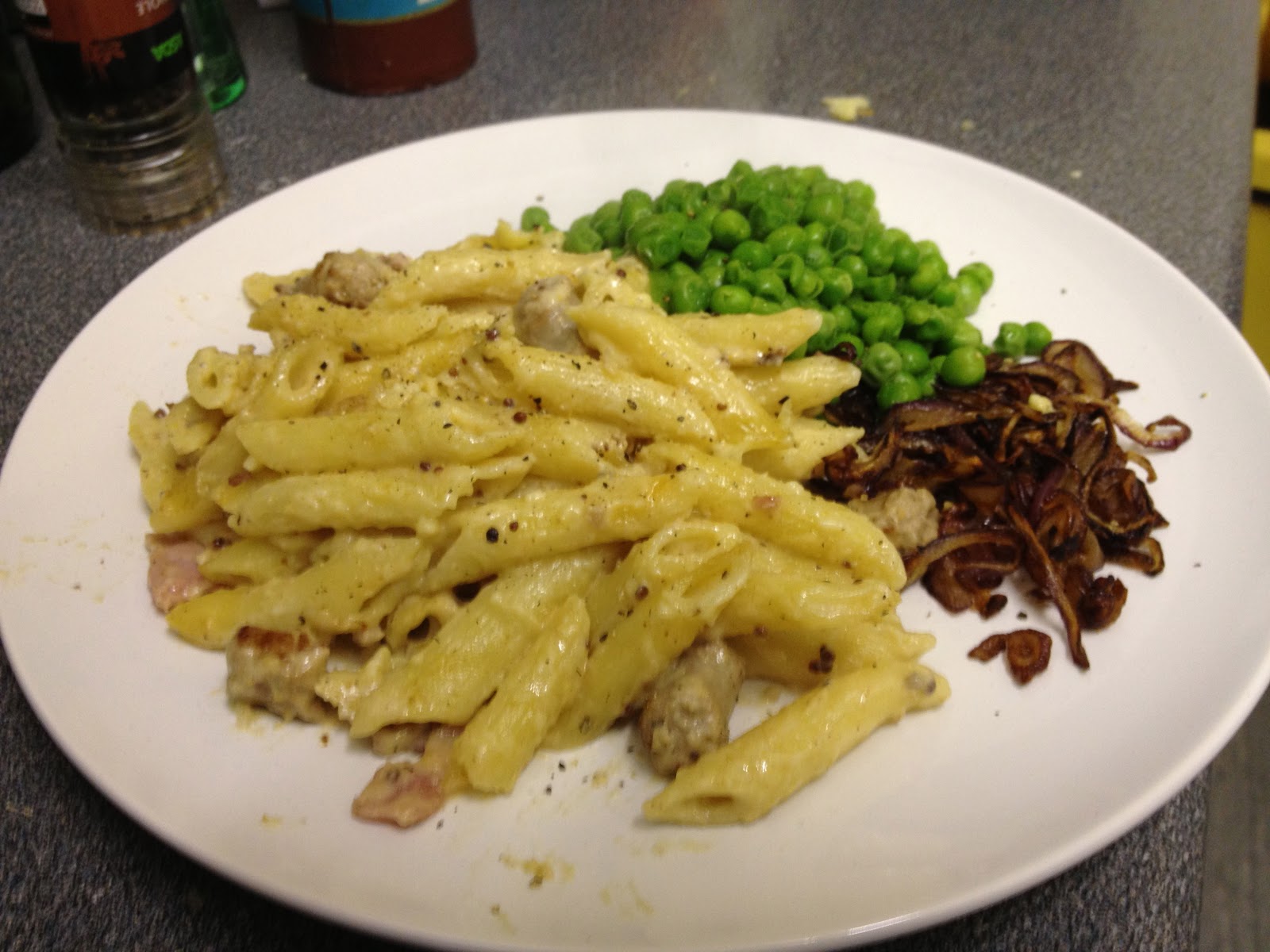 Matt's Mighty Meals Sausage and Bacon Pasta Bake With Caramelised Onions