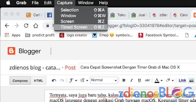 Cara Cepat Screenshot Dengan Timer Grab di Mac OS X