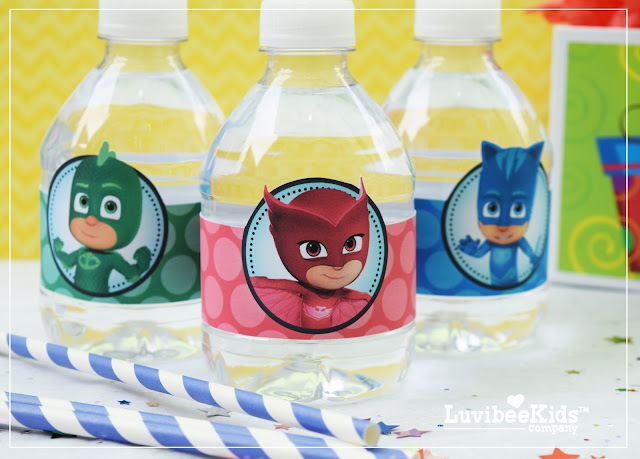 PJ Masks water bottle printables | Mandy's Party Printables