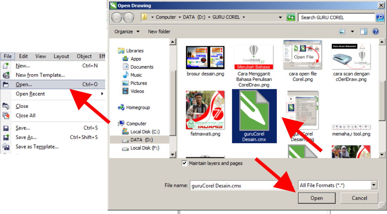 Cara Membuka dan Mengedit File Desain CorelDRAW Guru Corel