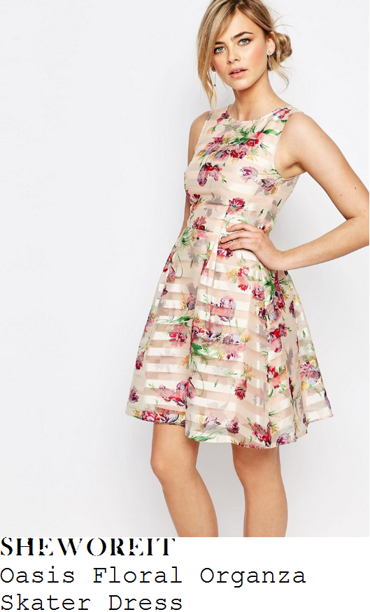 oasis cream floral dress