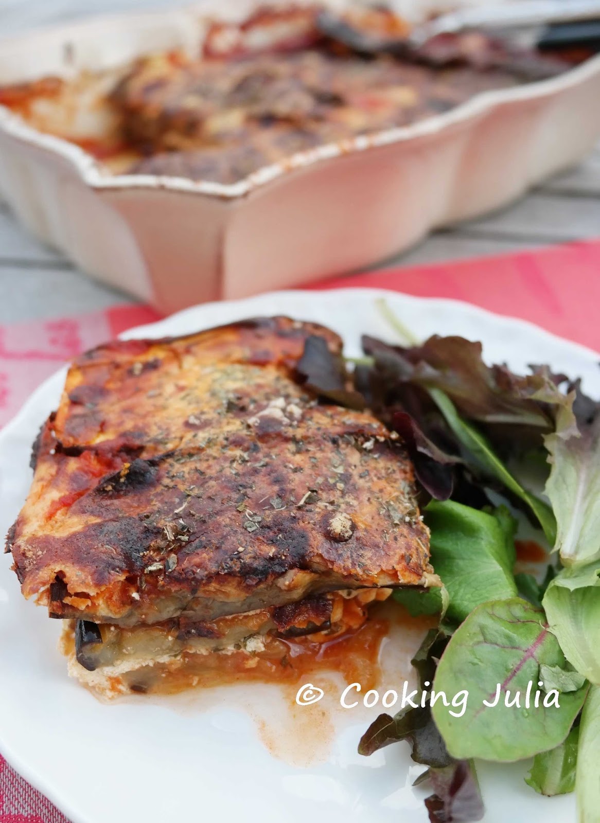 COOKING JULIA GRATIN LÉGER D'AUBERGINES À LA RICOTTA