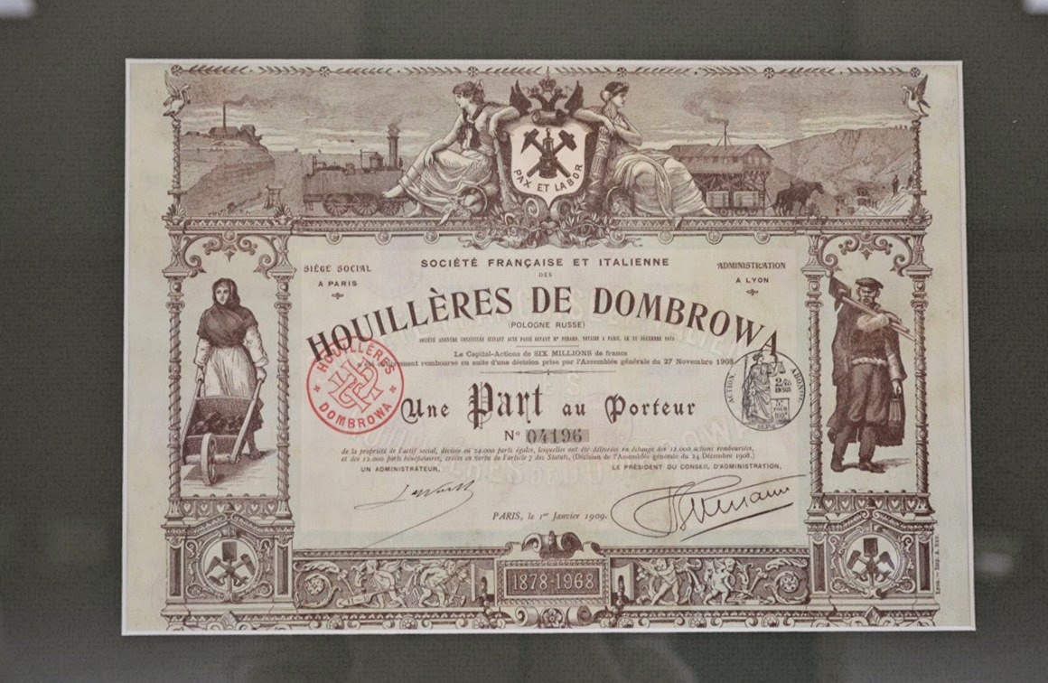Share of Société Française et Italienne des Houillères de Dombrowa (Pologne Russe)