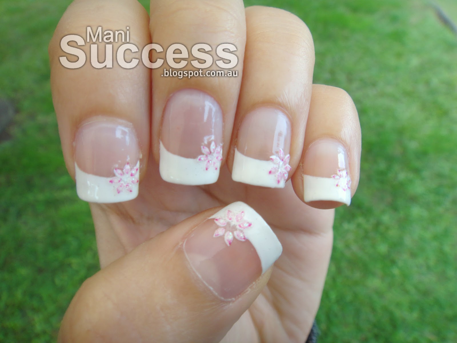 Mani Success: Simple white tip nails